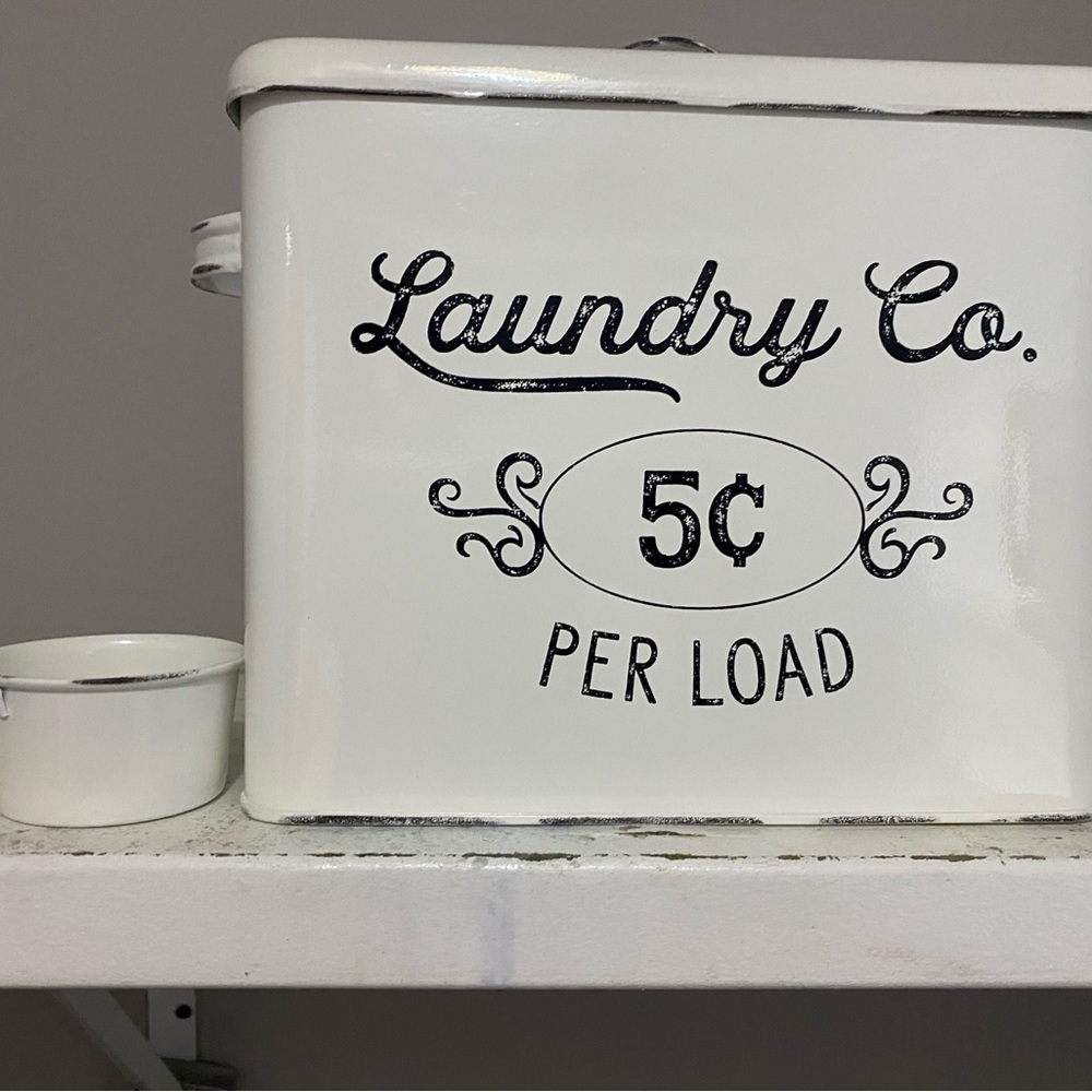 White Laundry Co. Tin Container
